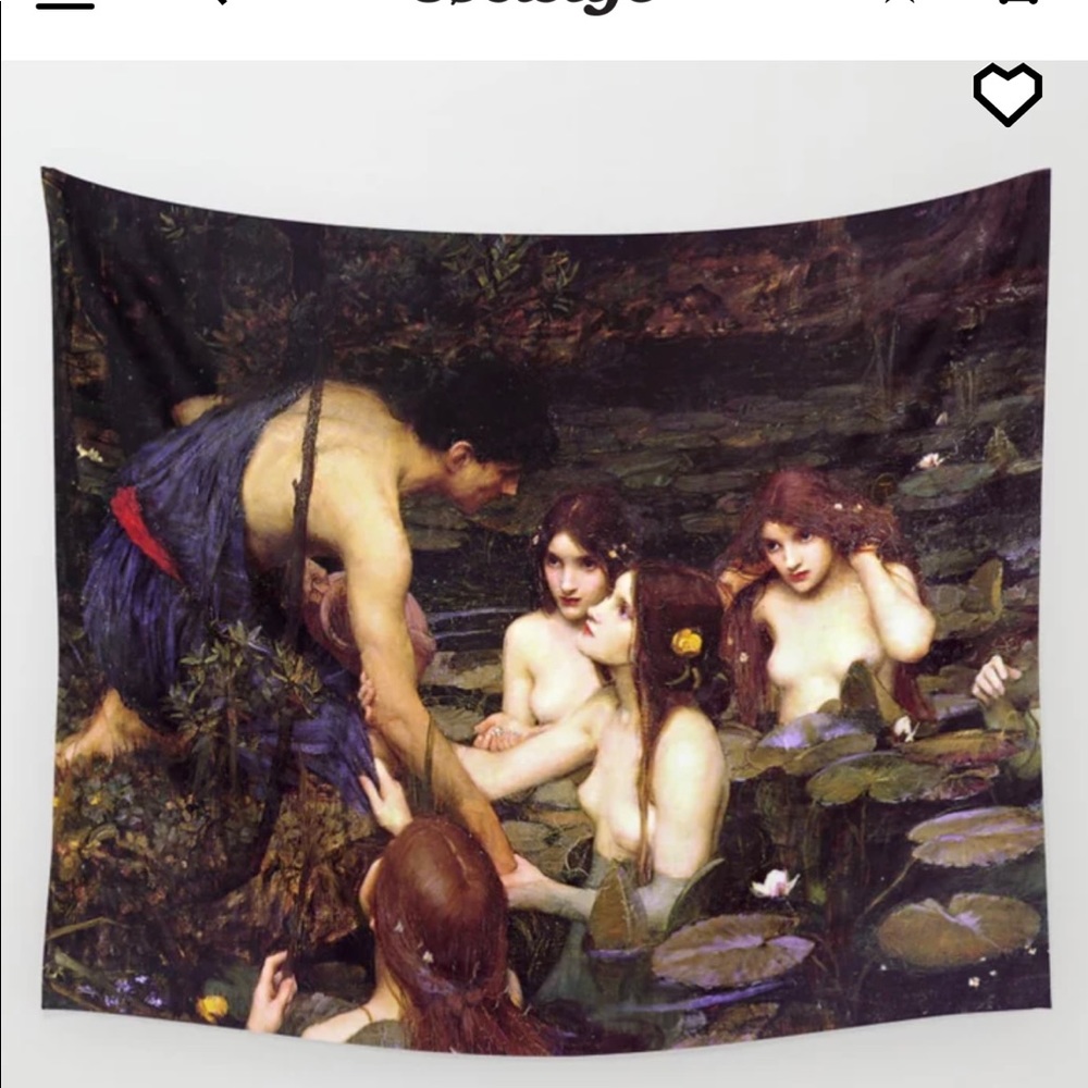 Hylas & the Nymphs wall tapestry